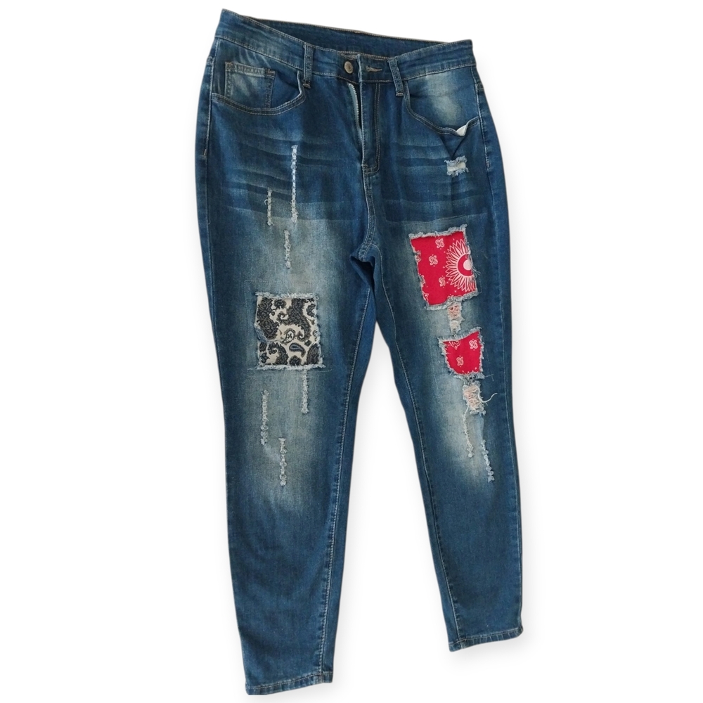 SHEIN Curve Distressed Stretch Skinny Jeans XL